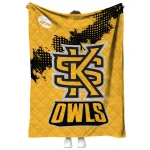 kennesaw state owls paint trail gold quilt blanket best selling