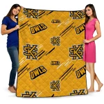 kennesaw state owls sketch lines gold quilt blanket best selling