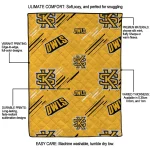 kennesaw state owls sketch lines gold quilt blanket best selling