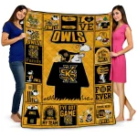kennesaw state owls snoopy love gold quilt blanket best selling