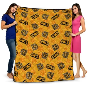 kennesaw state owls solid classic gold quilt blanket best selling