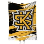 kennesaw state owls wild lines gold white quilt blanket best selling