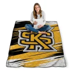 kennesaw state owls wild lines gold white quilt blanket best selling