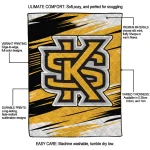 kennesaw state owls wild lines gold white quilt blanket best selling