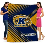 kent state golden flashes arrow layers navy blue quilt blanket best selling