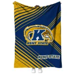 kent state golden flashes arrow layers navy blue quilt blanket best selling