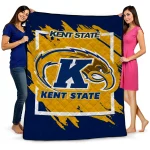 kent state golden flashes block border navy blue quilt blanket best selling