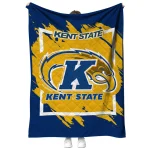 kent state golden flashes block border navy blue quilt blanket best selling