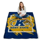 kent state golden flashes block border navy blue quilt blanket best selling
