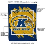 kent state golden flashes block border navy blue quilt blanket best selling