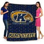 kent state golden flashes brick grid navy blue quilt blanket best selling