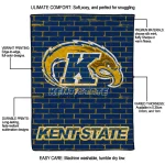 kent state golden flashes brick grid navy blue quilt blanket best selling