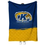 kent state golden flashes dot illusion navy blue quilt blanket best selling