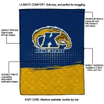 kent state golden flashes dot illusion navy blue quilt blanket best selling