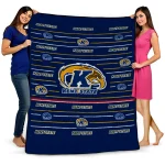 kent state golden flashes handdrawn stripes navy blue quilt blanket best selling