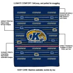 kent state golden flashes handdrawn stripes navy blue quilt blanket best selling