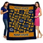 kent state golden flashes helmet heart navy blue quilt blanket best selling