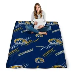 kent state golden flashes sketch lines navy blue quilt blanket best selling