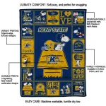 kent state golden flashes snoopy love navy blue quilt blanket best selling