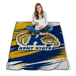 kent state golden flashes wild lines navy blue white quilt blanket best selling
