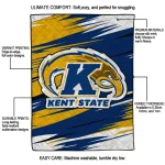 kent state golden flashes wild lines navy blue white quilt blanket best selling