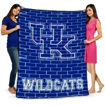 kentucky wildcats brick grid blue quilt blanket best selling