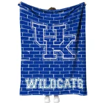 kentucky wildcats brick grid blue quilt blanket best selling