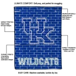 kentucky wildcats brick grid blue quilt blanket best selling