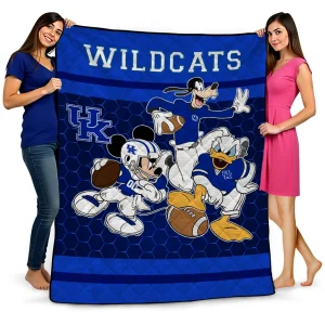 kentucky wildcats disney football blue quilt blanket best selling