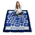 kentucky wildcats helmet heart blue quilt blanket best selling