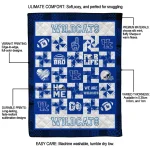 kentucky wildcats helmet heart blue quilt blanket best selling