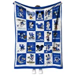 kentucky wildcats mickey mouse motif blue white quilt blanket best selling