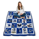 kentucky wildcats mickey mouse motif blue white quilt blanket best selling