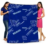 kentucky wildcats sketch lines blue quilt blanket best selling