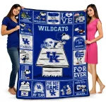 kentucky wildcats snoopy love blue quilt blanket best selling