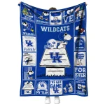 kentucky wildcats snoopy love blue quilt blanket best selling