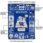 kentucky wildcats snoopy love blue quilt blanket best selling