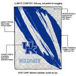 kentucky wildcats stroke art blue white quilt blanket best selling