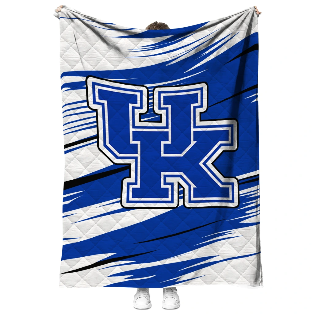 kentucky wildcats wild lines blue white quilt blanket fashion forward