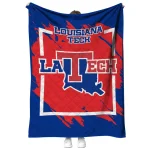 la tech block border blue quilt blanket best selling