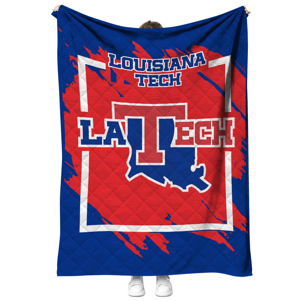 la tech block border blue quilt blanket fashion forward