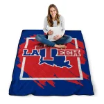 la tech block border blue quilt blanket best selling