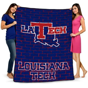 la tech brick grid blue quilt blanket best selling
