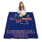 la tech brick grid blue quilt blanket best selling
