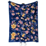 la tech hibiscus foliage blue quilt blanket best selling