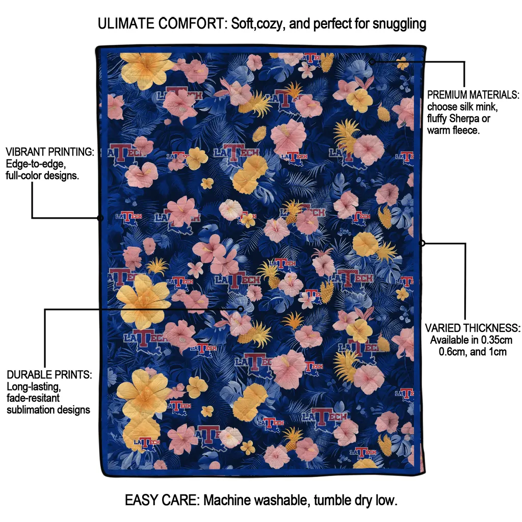 la tech hibiscus foliage blue quilt blanket latest model la tech hibiscus foliage blue quilt blanket latest model