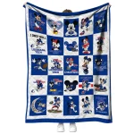 la tech mickey mouse motif blue white quilt blanket best selling