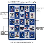 la tech mickey mouse motif blue white quilt blanket best selling