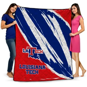la tech stroke art blue white quilt blanket best selling