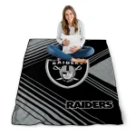 las vegas raiders arrow layers black quilt blanket best selling